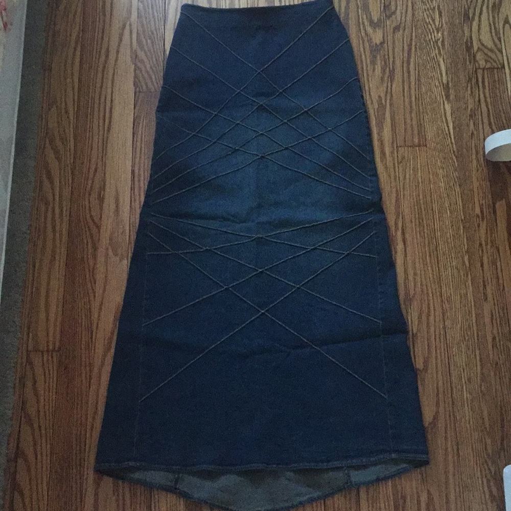 Y2K Denim Maxi Skirt